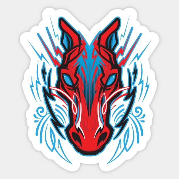 Pinstriped Horse Sticker by Mattocks Design